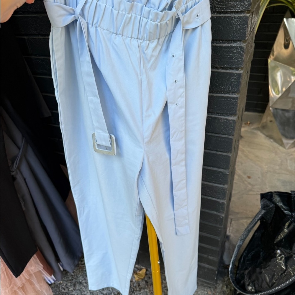 Light Blue High-Waisted Pants